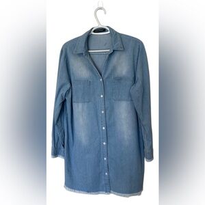 Zilcremo Distressed Denim Dress. Size M